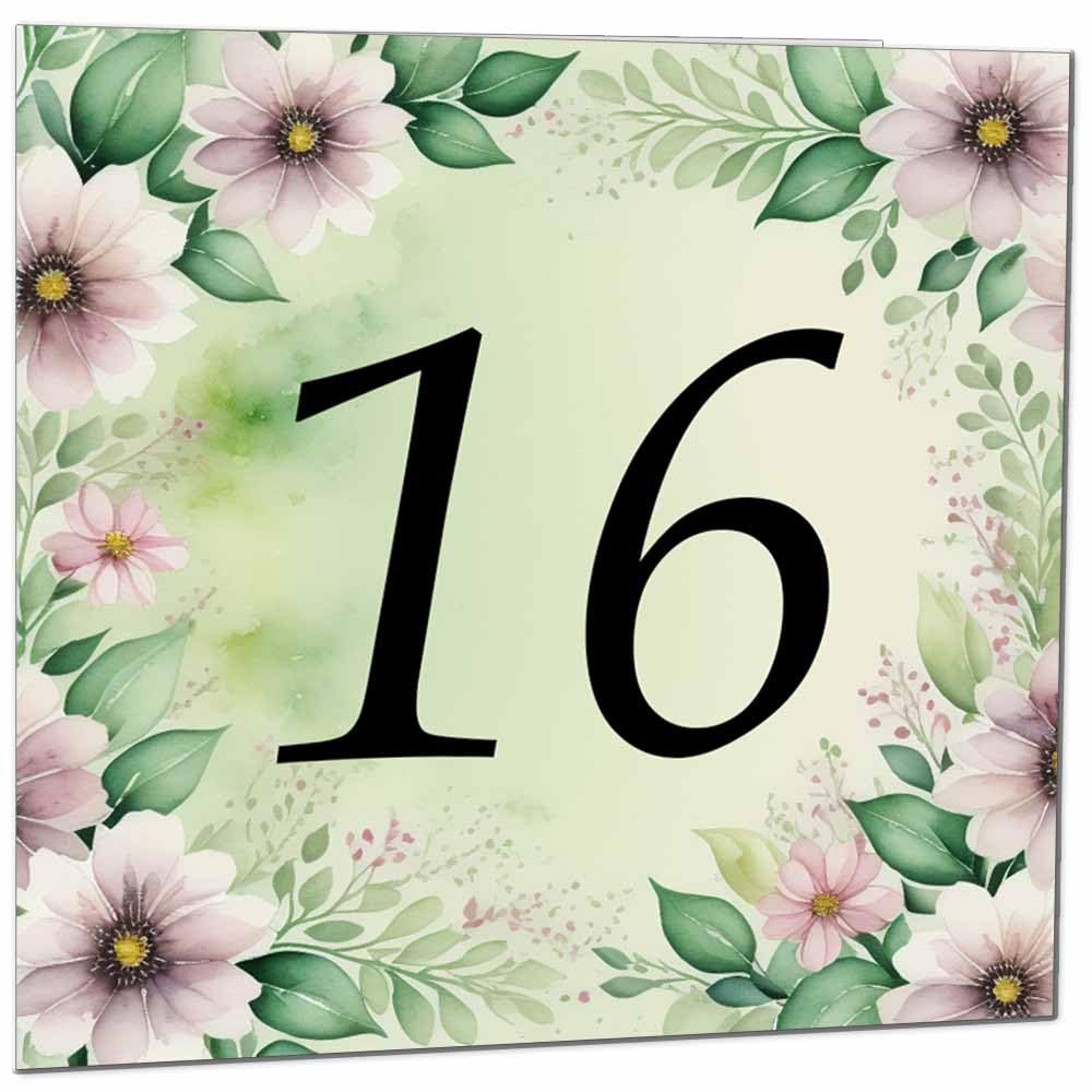 80th Birthday Card for Women Men - Green Floral Birthday Cards for 80 year old Lady Eighty Eightieth Ladies Grandma Nan Aunt Mum Sister Mom Friend