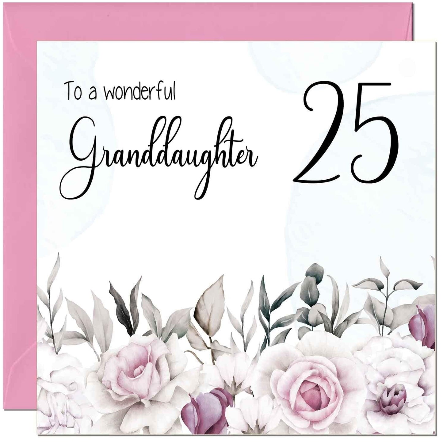 Granddaughter Birthday Card for Granddaughter Floral Elegant