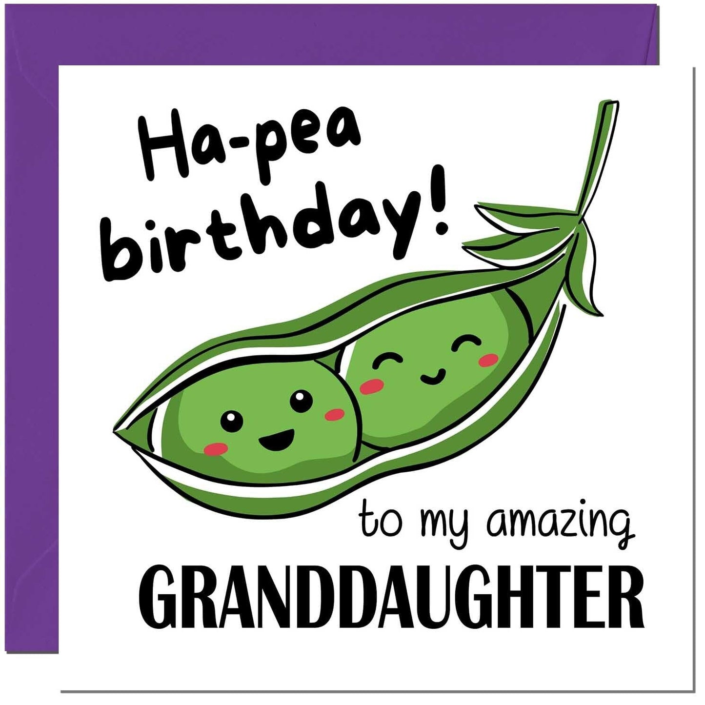 Birthday Card for Men Women Cute Pea Funny