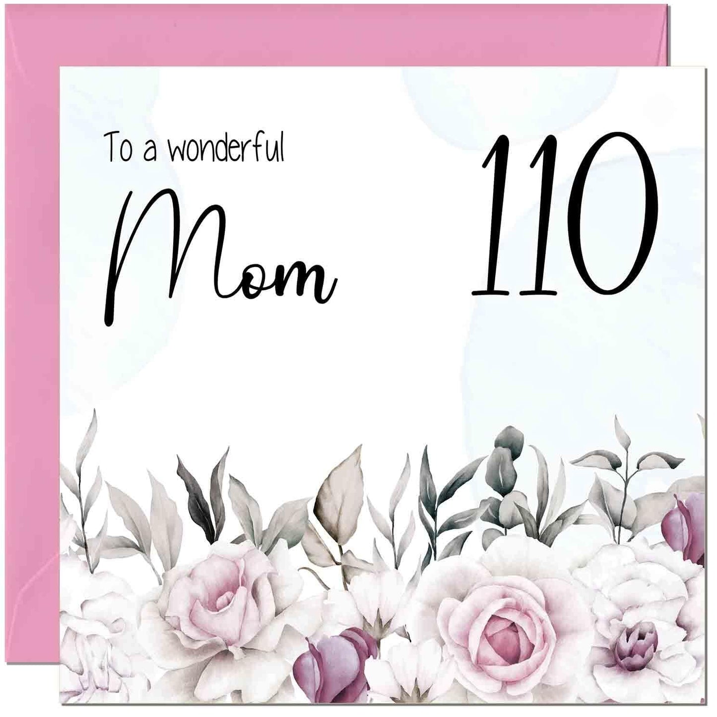 Mom Birthday Card Floral Elegant Best Mom's