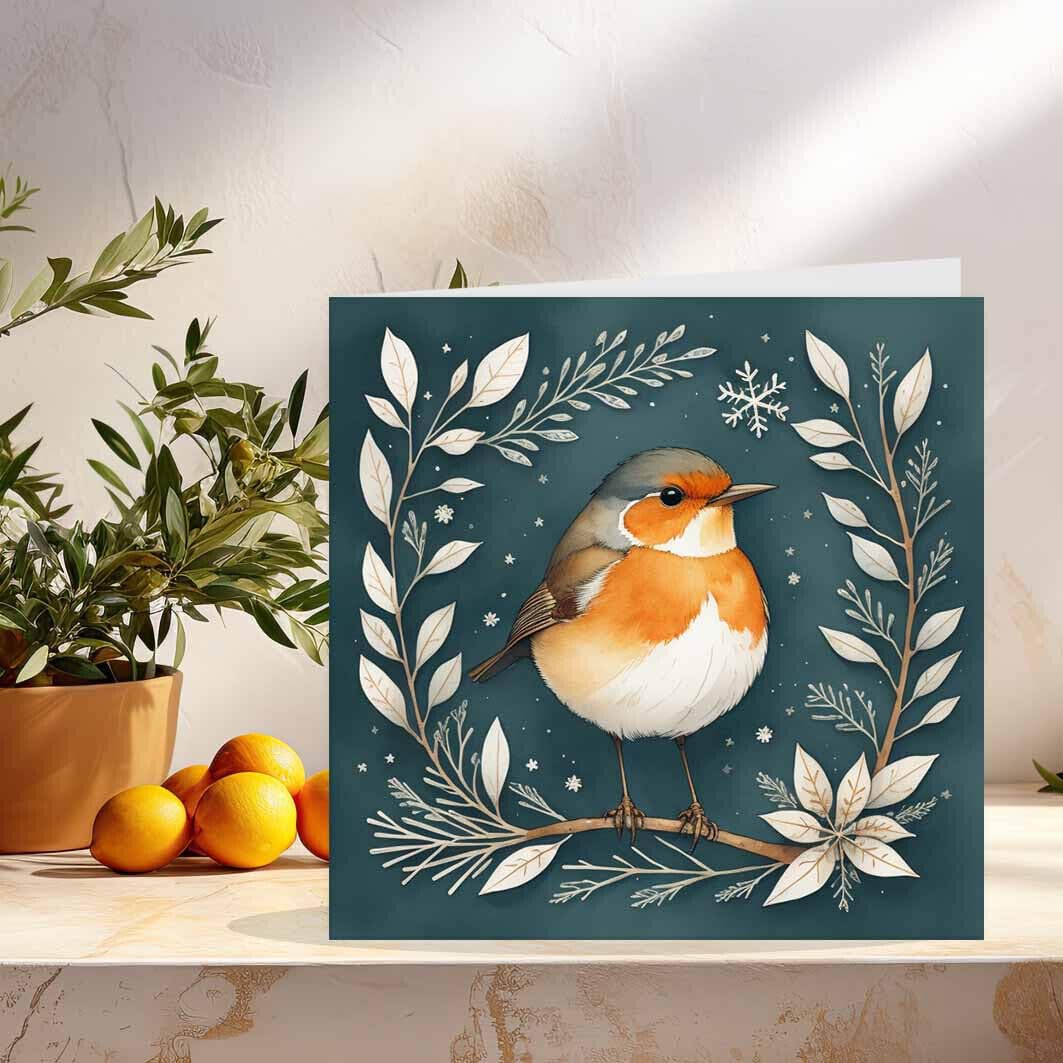 Christmas Cards - Robin - Festive Xmas Cards 145 x 145mm