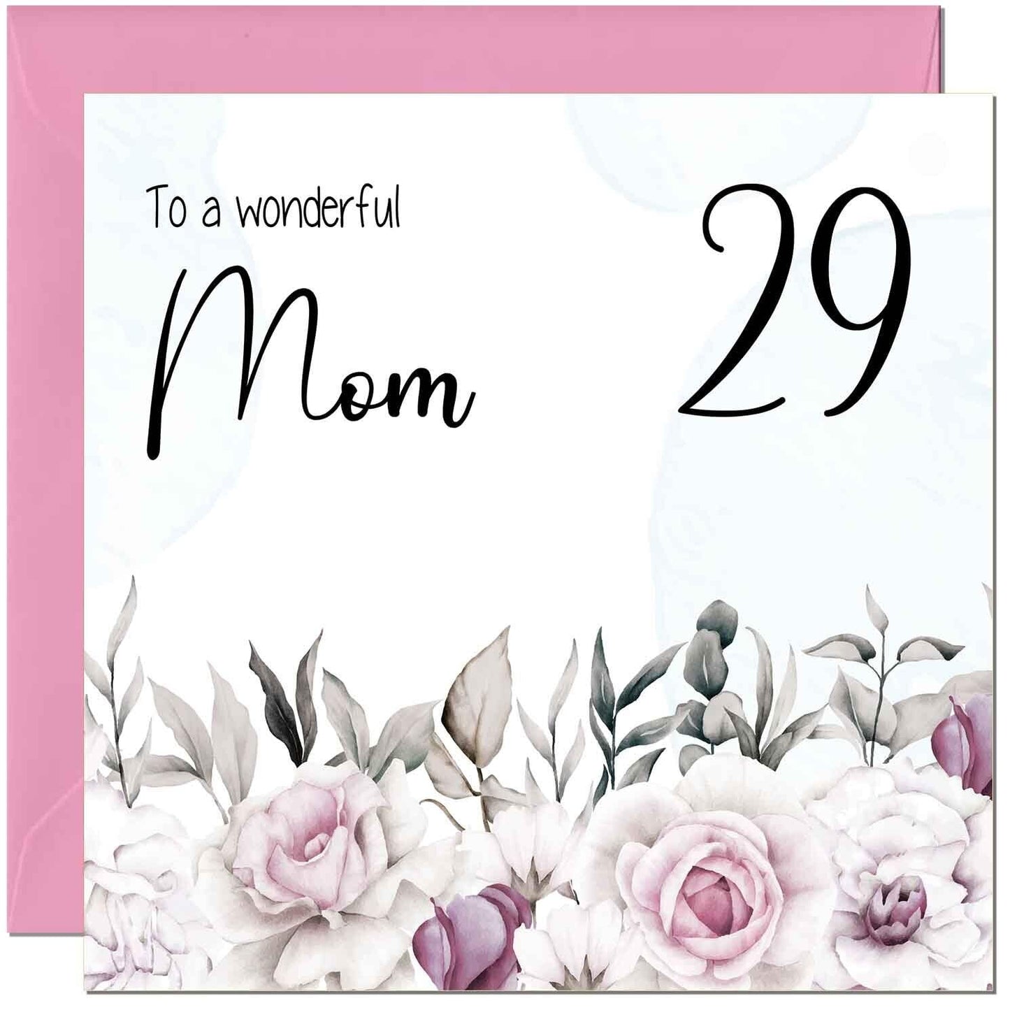 Mom Birthday Card Floral Elegant Best Mom's