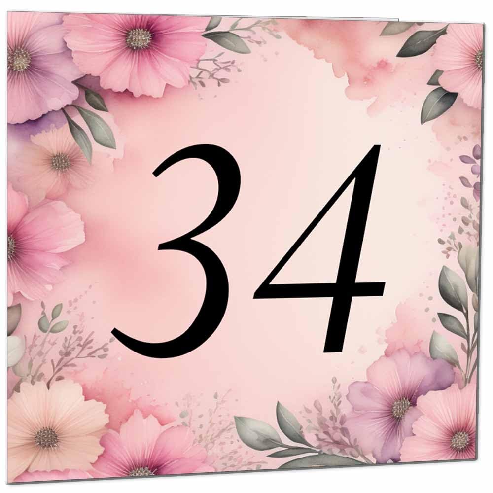 Birthday Card for Women Men - Pink Floral Birthday Cards for 39 year old woman thirty Nine, thirty ninth Ladies Mum Aunt Sister Niece Daughter