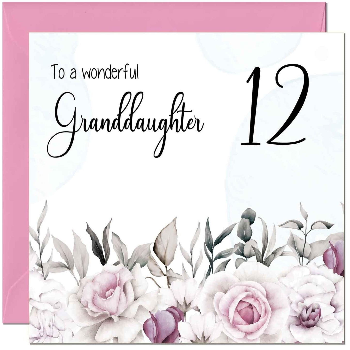 Granddaughter Birthday Card for Granddaughter Floral Elegant