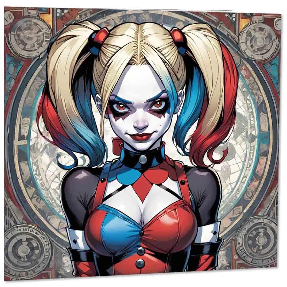 Anime Jester Greeting Card Fantasy Clown 145mm x 145mm