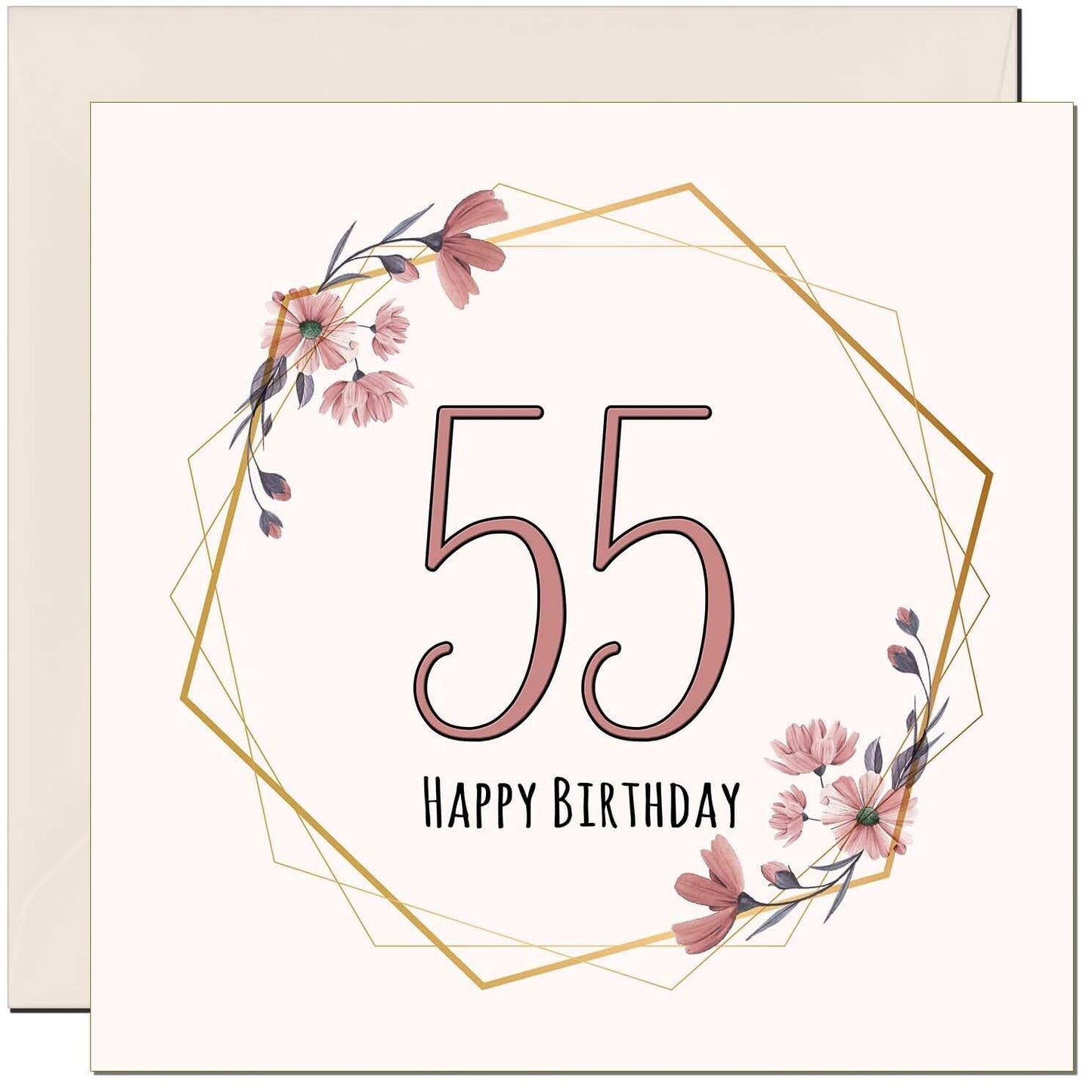 Floral Birthday Card for Women Elegant Beautiful