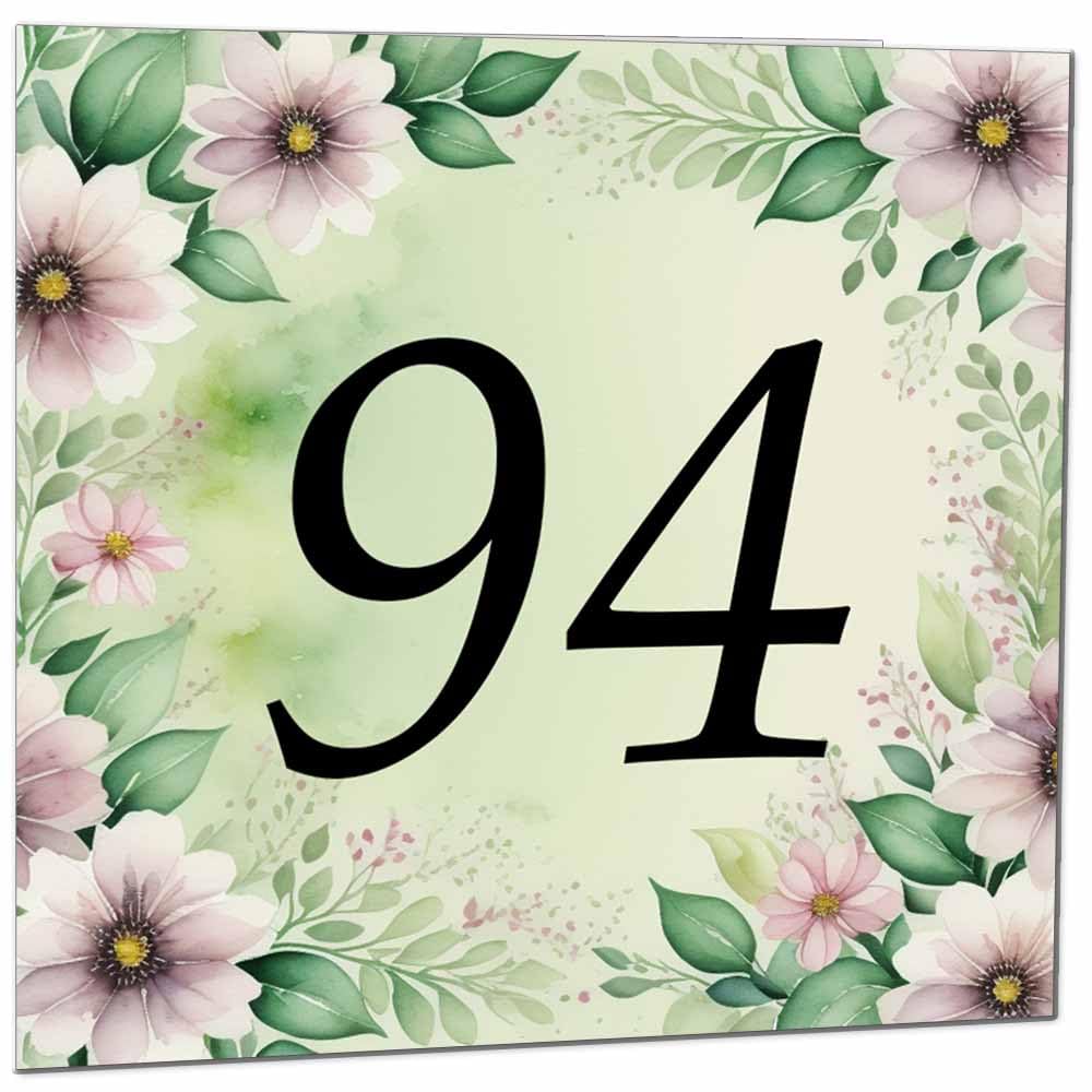 80th Birthday Card for Women Men - Green Floral Birthday Cards for 80 year old Lady Eighty Eightieth Ladies Grandma Nan Aunt Mum Sister Mom Friend