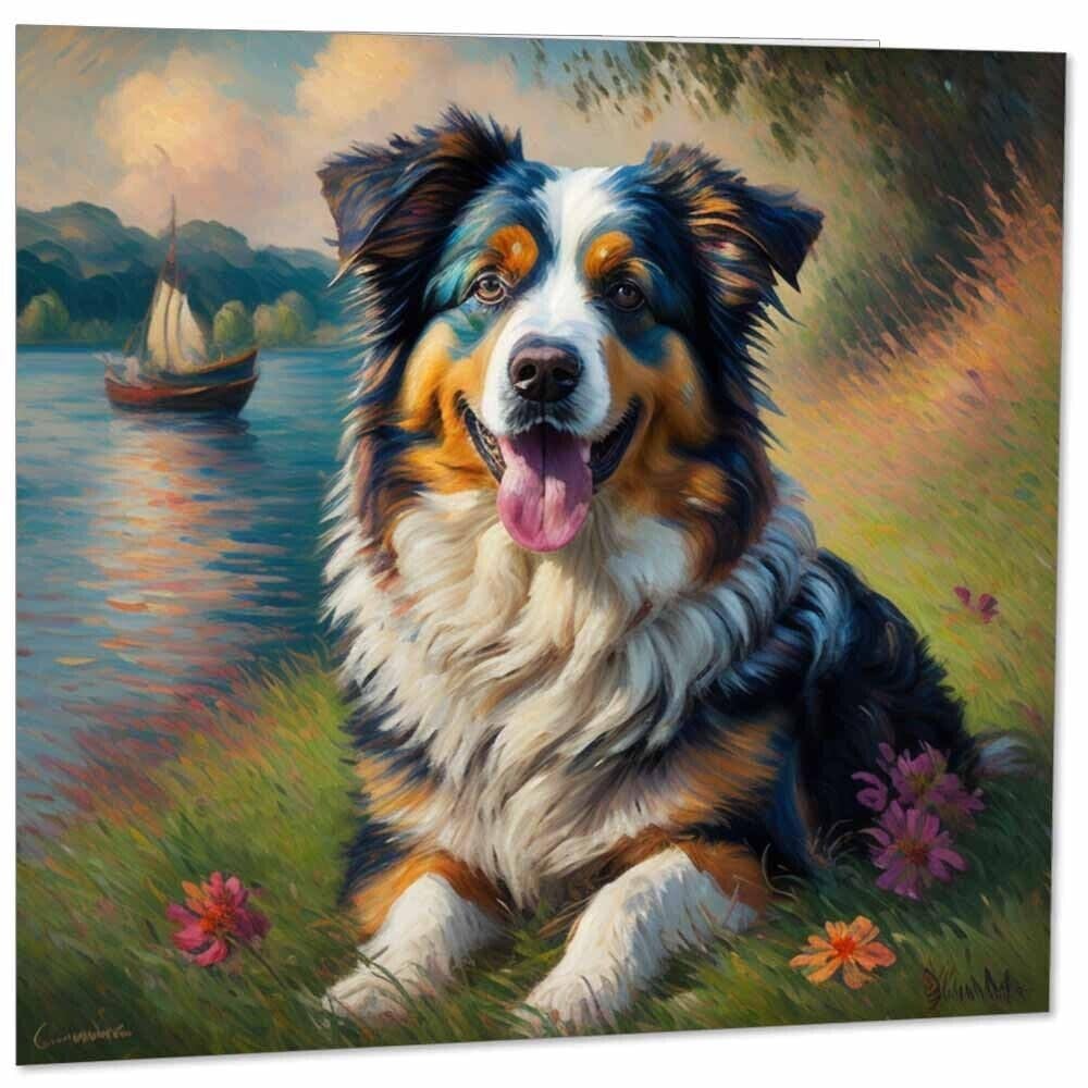 Australian Shepherd Greeting Card - 145mm x 145mm