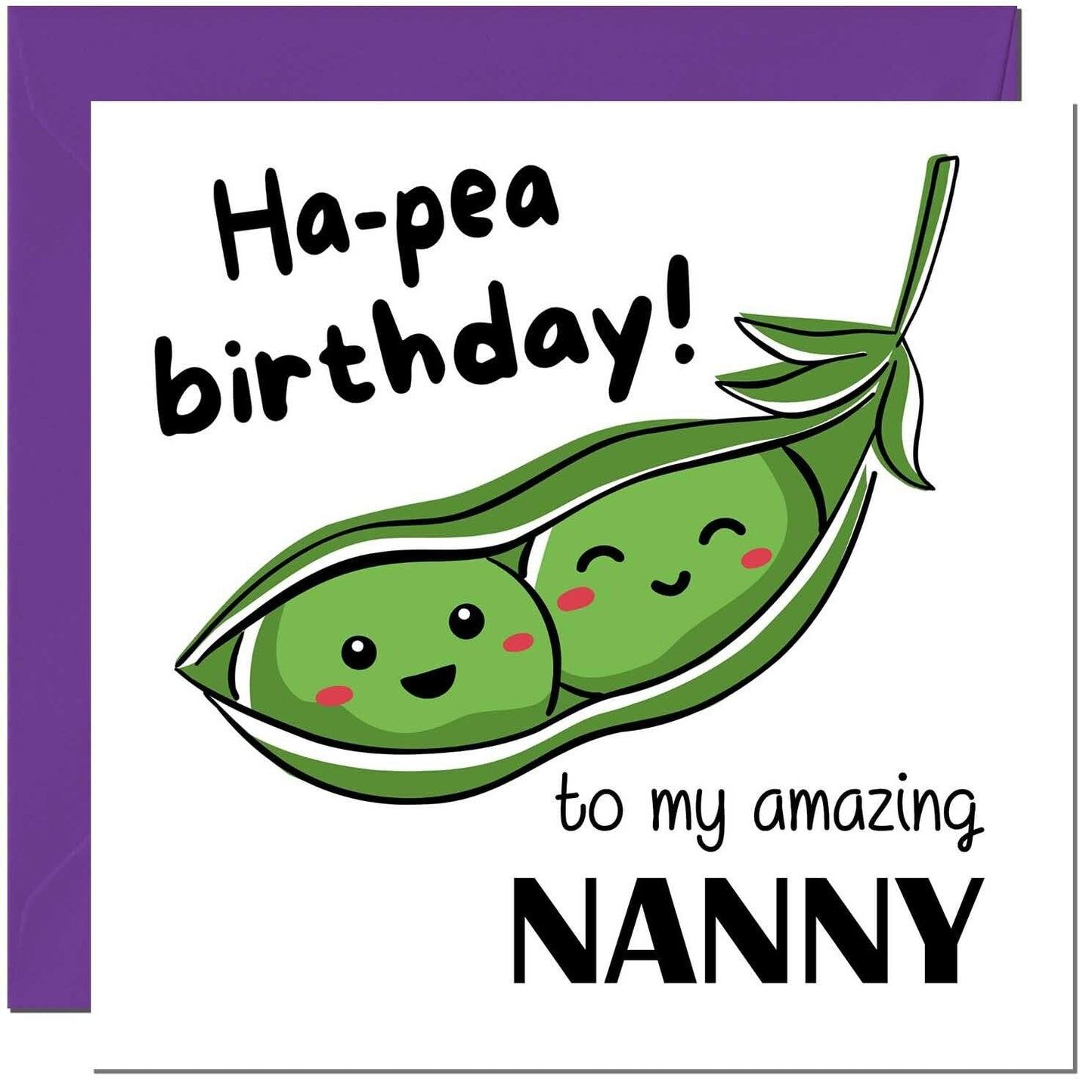 Birthday Card for Men Women Cute Pea Funny