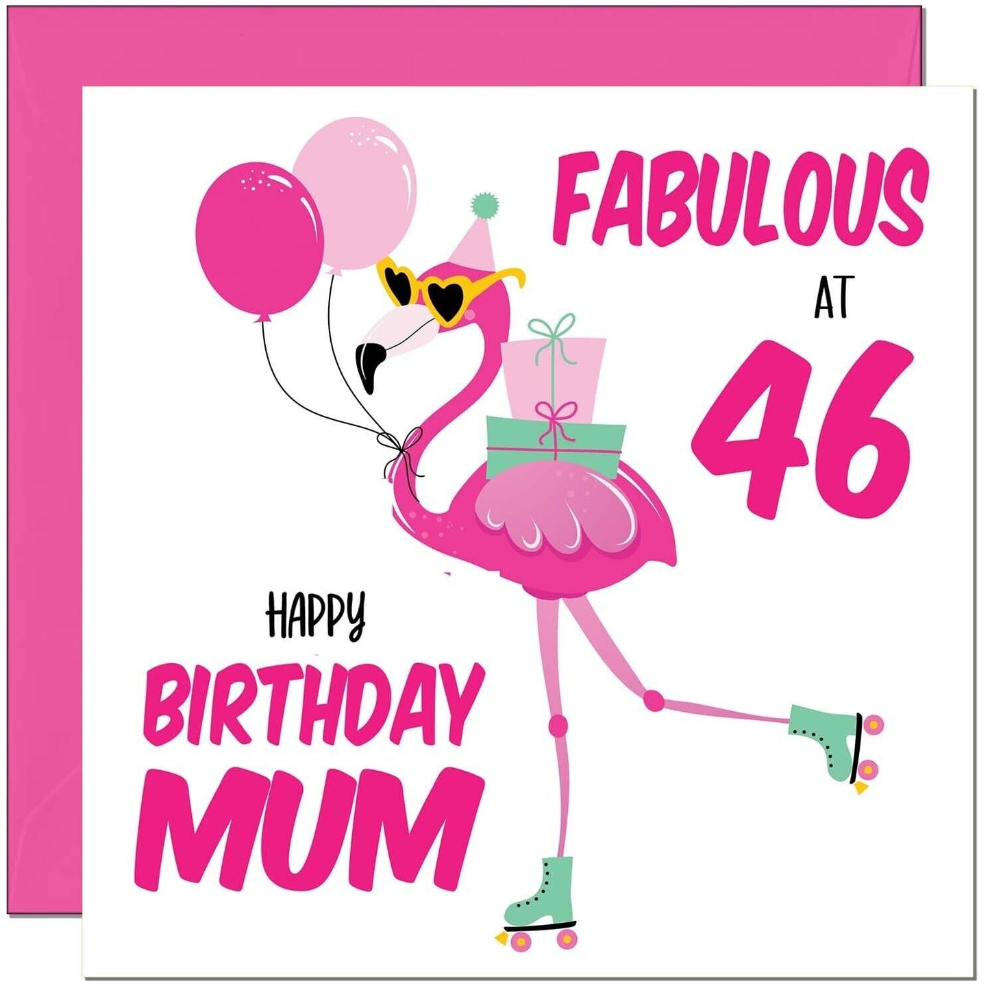 Mum Birthday Card - Fabulous Flamingo - Mom Womens Pink Cute Mum Mothers