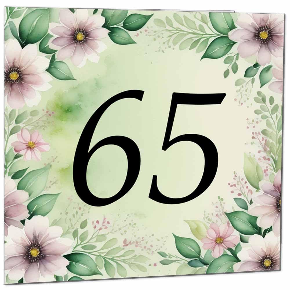 80th Birthday Card for Women Men - Green Floral Birthday Cards for 80 year old Lady Eighty Eightieth Ladies Grandma Nan Aunt Mum Sister Mom Friend