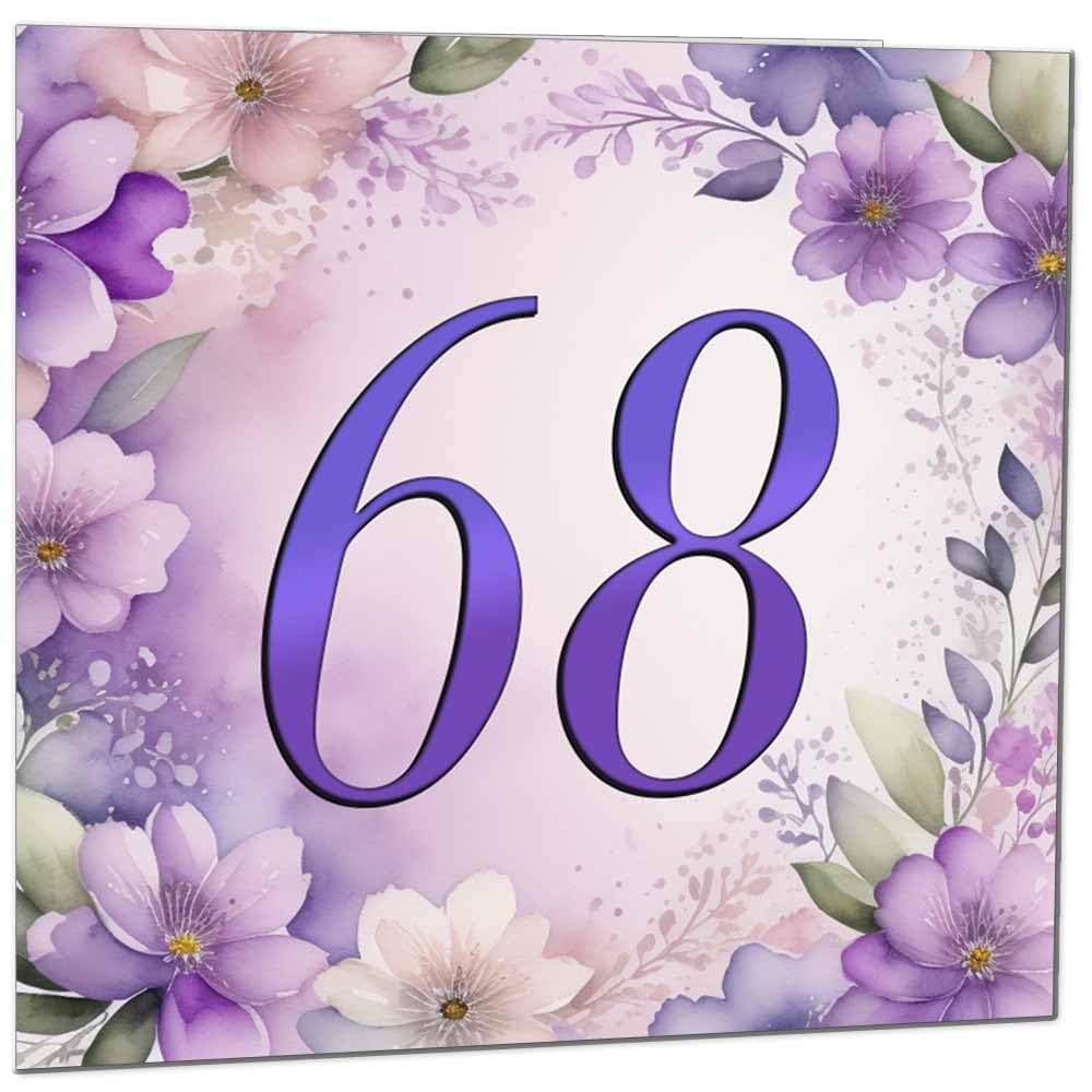 Birthday Card for Women - Purple Floral 80th Birthday Cards for year old woman Ladies Grandma Nan Aunt Mum Sister Mom Friend