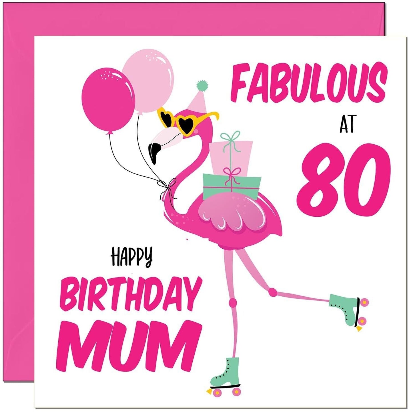 Mum Birthday Card - Fabulous Flamingo - Mom Womens Pink Cute Mum Mothers