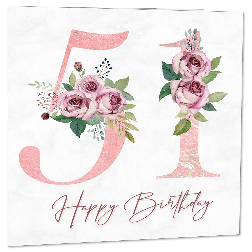 Birthday Card for Women - Floral Birthday Cards for Ladies Mum Aunt Sister Nan Friend Daughter