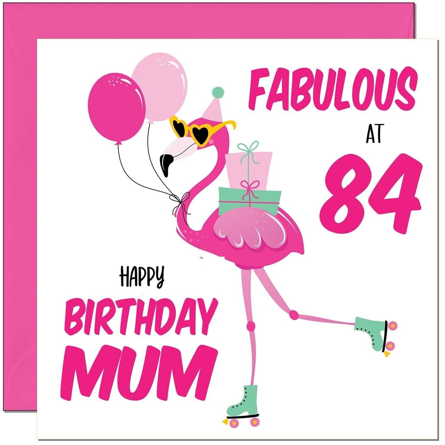 Mum Birthday Card - Fabulous Flamingo - Mom Womens Pink Cute Mum Mothers