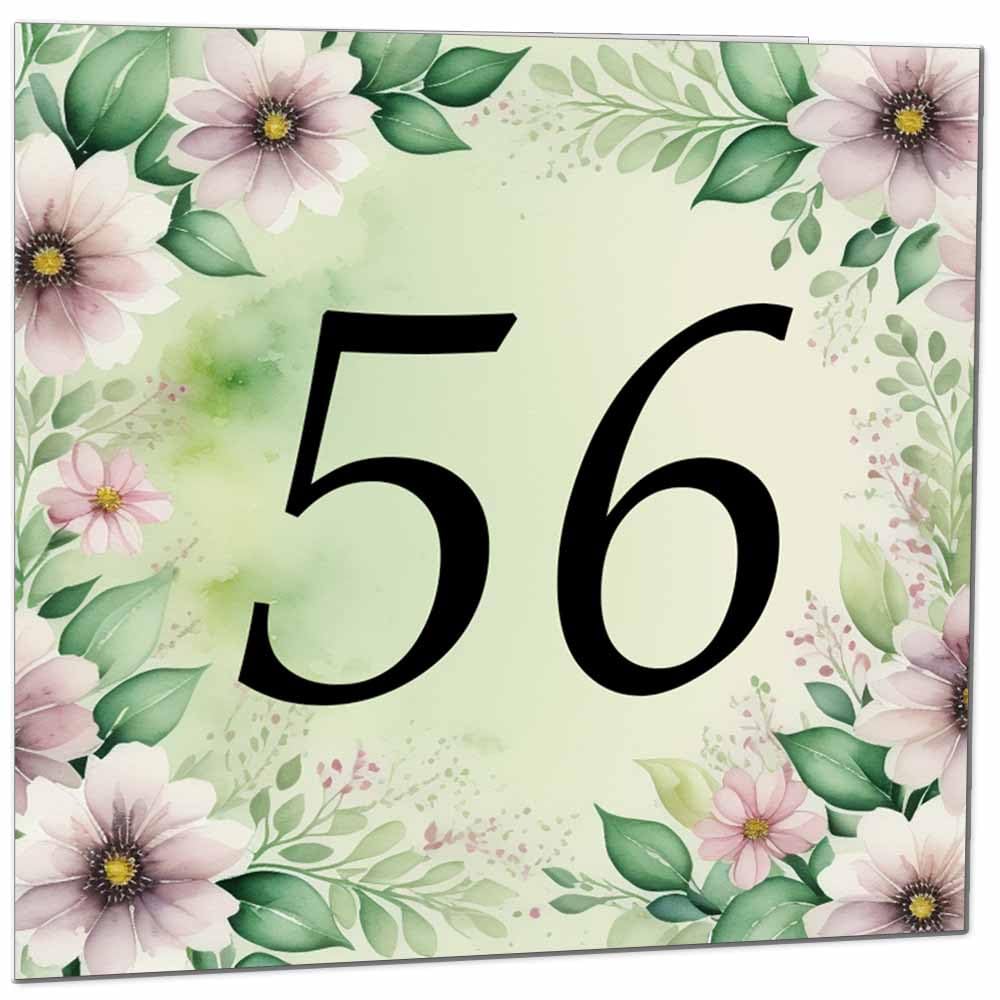 80th Birthday Card for Women Men - Green Floral Birthday Cards for 80 year old Lady Eighty Eightieth Ladies Grandma Nan Aunt Mum Sister Mom Friend