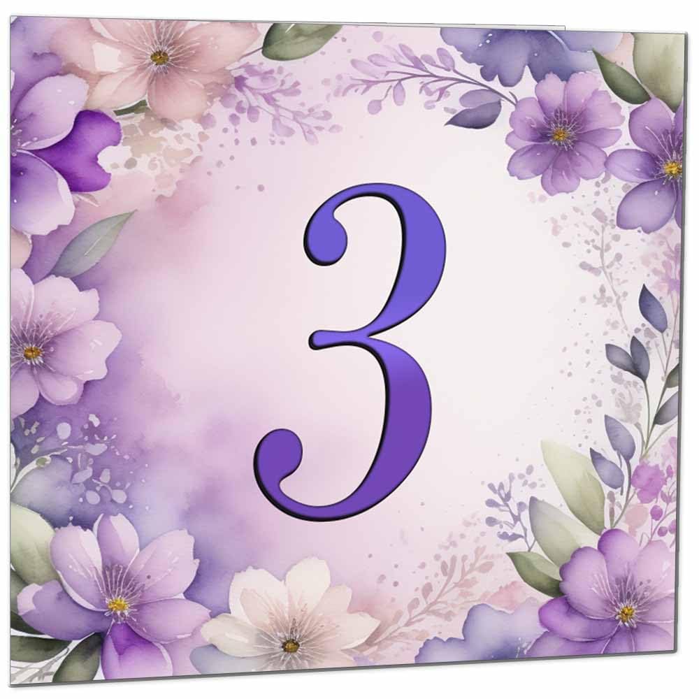 Birthday Card for Women - Purple Floral 80th Birthday Cards for year old woman Ladies Grandma Nan Aunt Mum Sister Mom Friend
