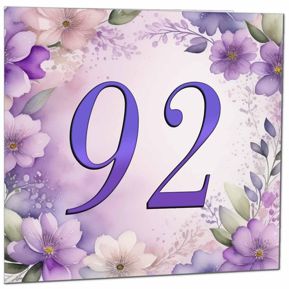 Birthday Card for Women - Purple Floral 80th Birthday Cards for year old woman Ladies Grandma Nan Aunt Mum Sister Mom Friend