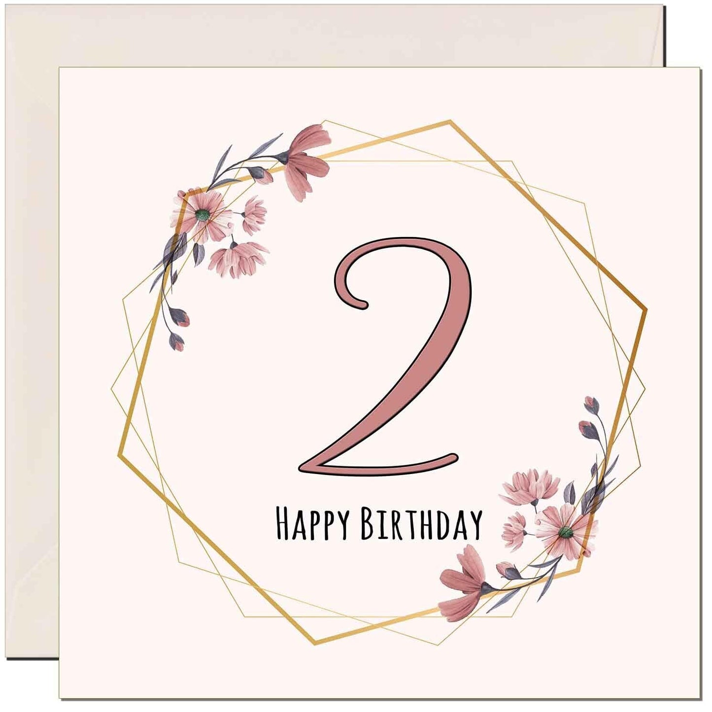 Floral Birthday Card for Women Elegant Beautiful