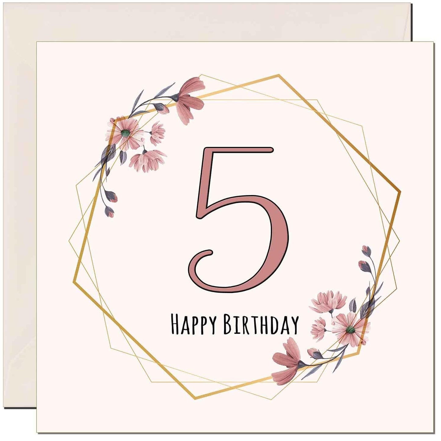 Floral Birthday Card for Women Elegant Beautiful