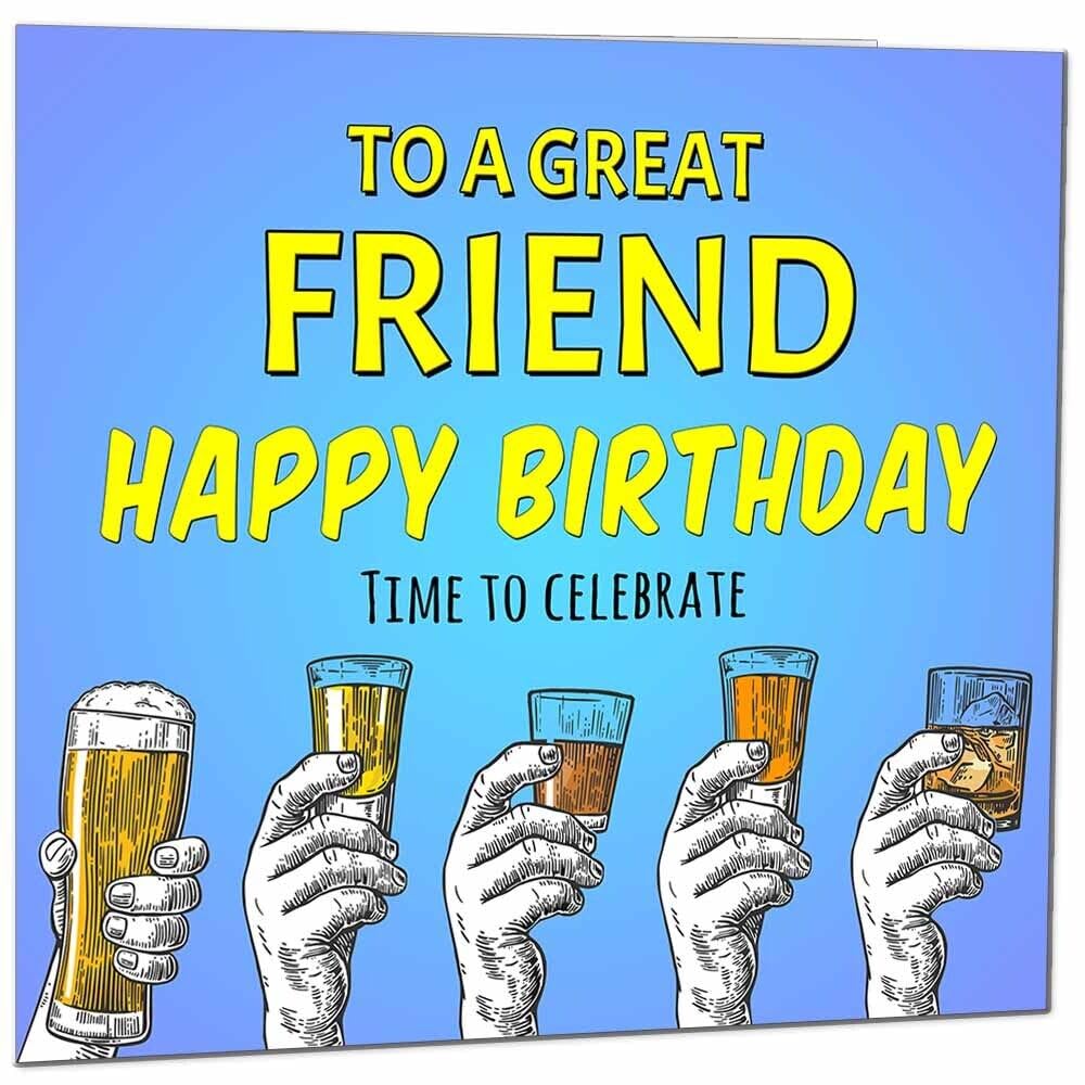 Birthday Card for Men Him Beer Drinks Men's