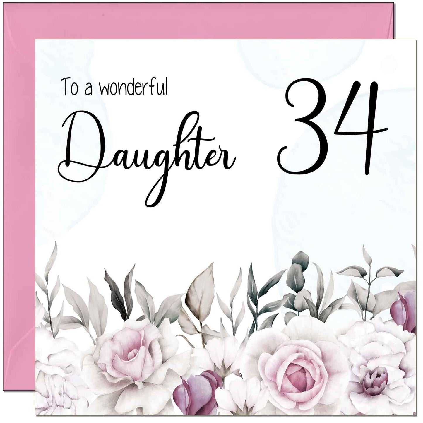 Daughter Birthday Card for Daughter Floral Elegant