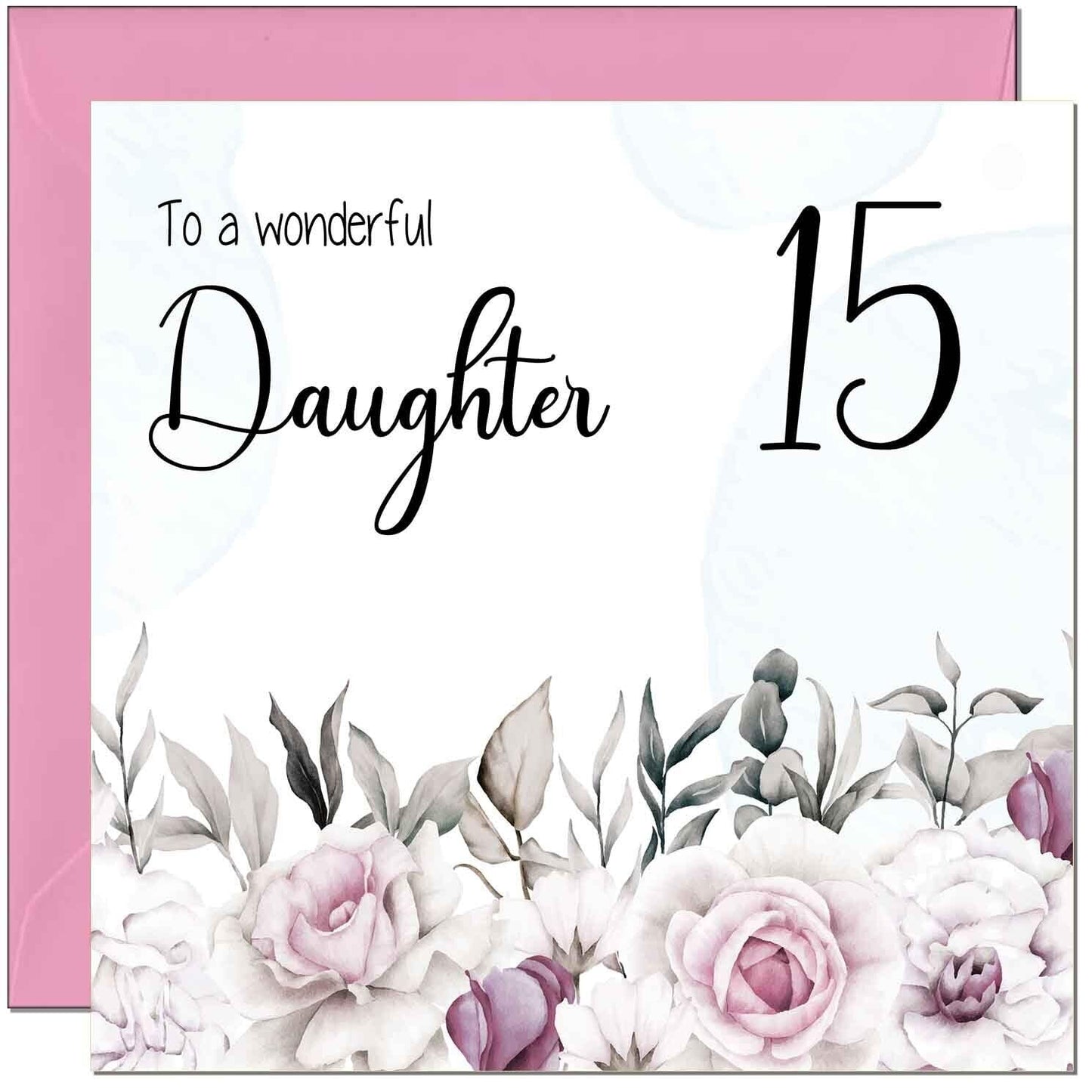 Daughter Birthday Card for Daughter Floral Elegant