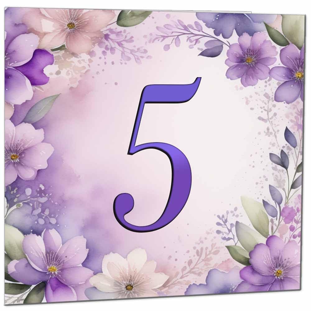 Birthday Card for Women - Purple Floral 80th Birthday Cards for year old woman Ladies Grandma Nan Aunt Mum Sister Mom Friend