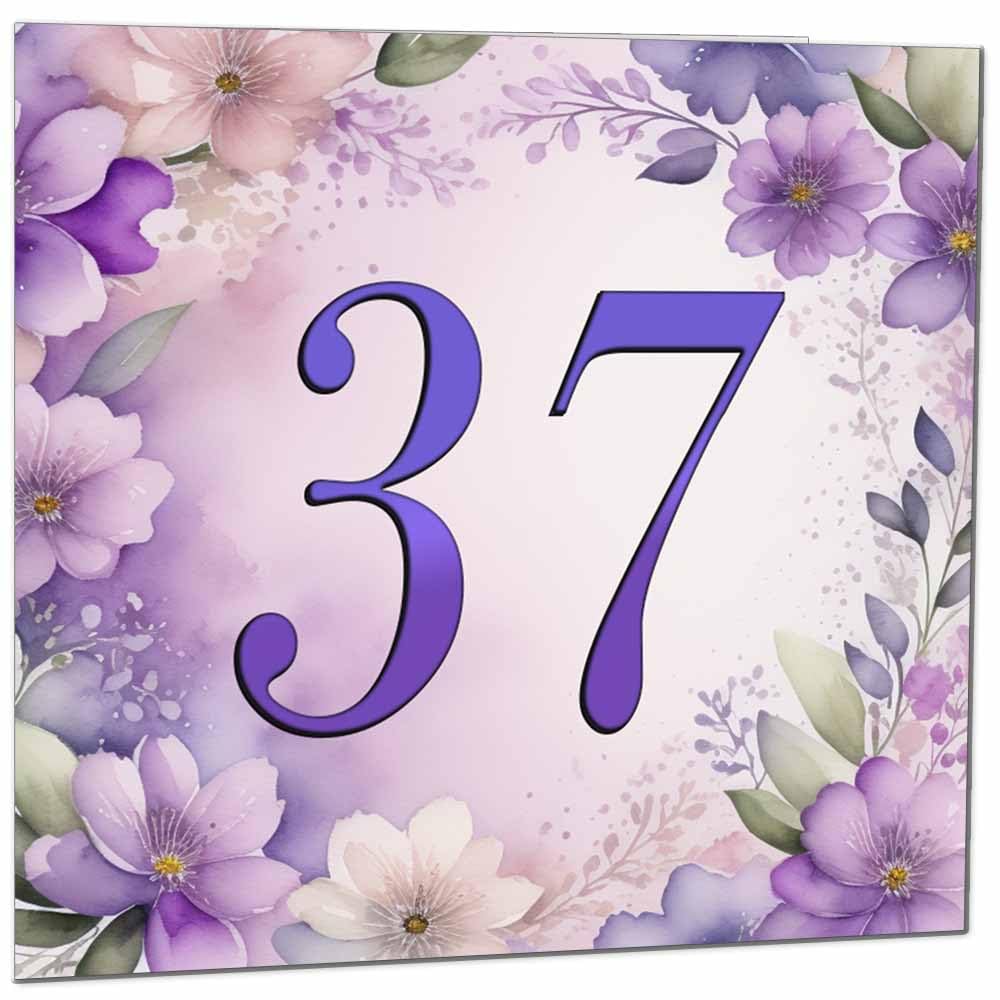Birthday Card for Women - Purple Floral 80th Birthday Cards for year old woman Ladies Grandma Nan Aunt Mum Sister Mom Friend