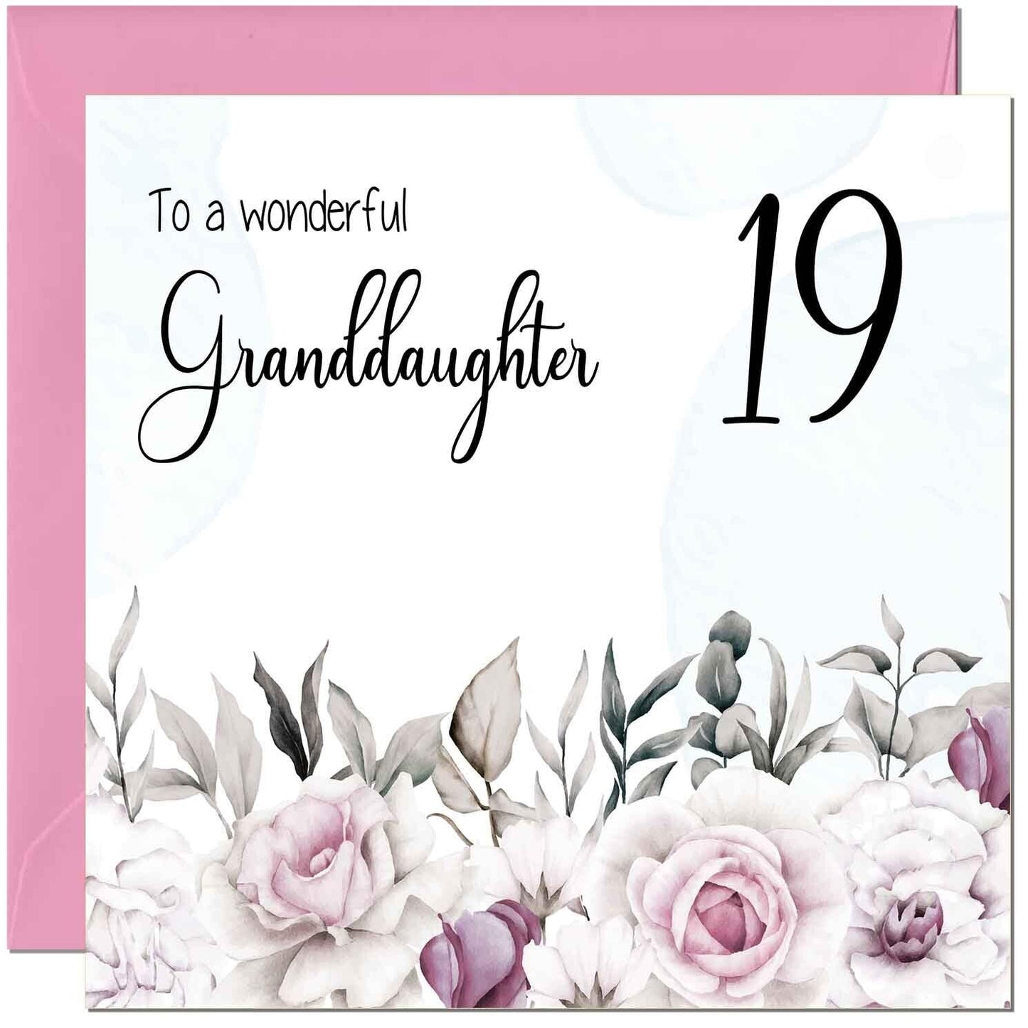 Granddaughter Birthday Card for Granddaughter Floral Elegant