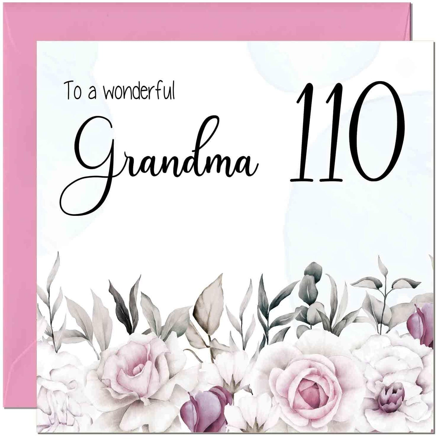 Grandma Birthday Card Floral Elegant Grandmothers