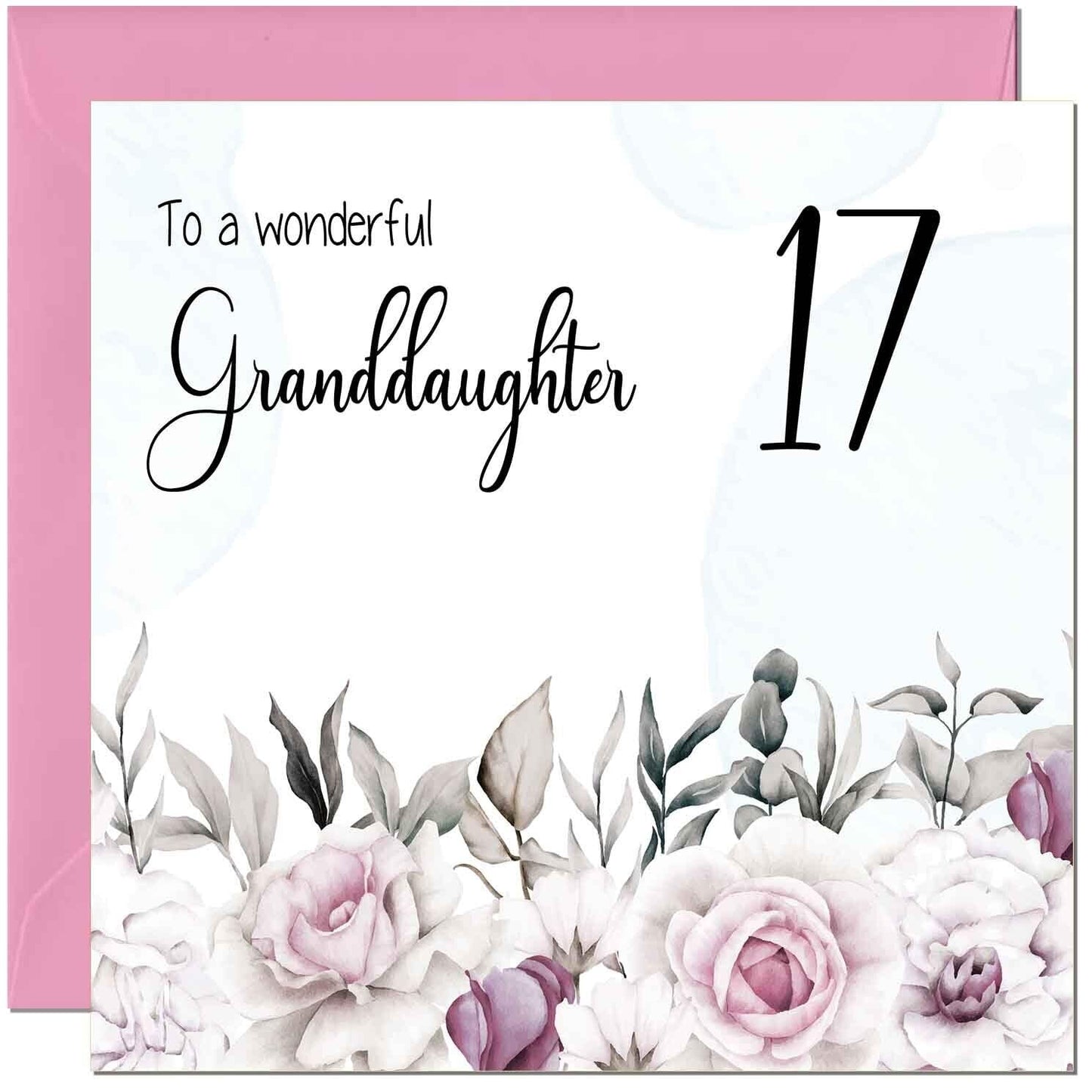 Granddaughter Birthday Card for Granddaughter Floral Elegant