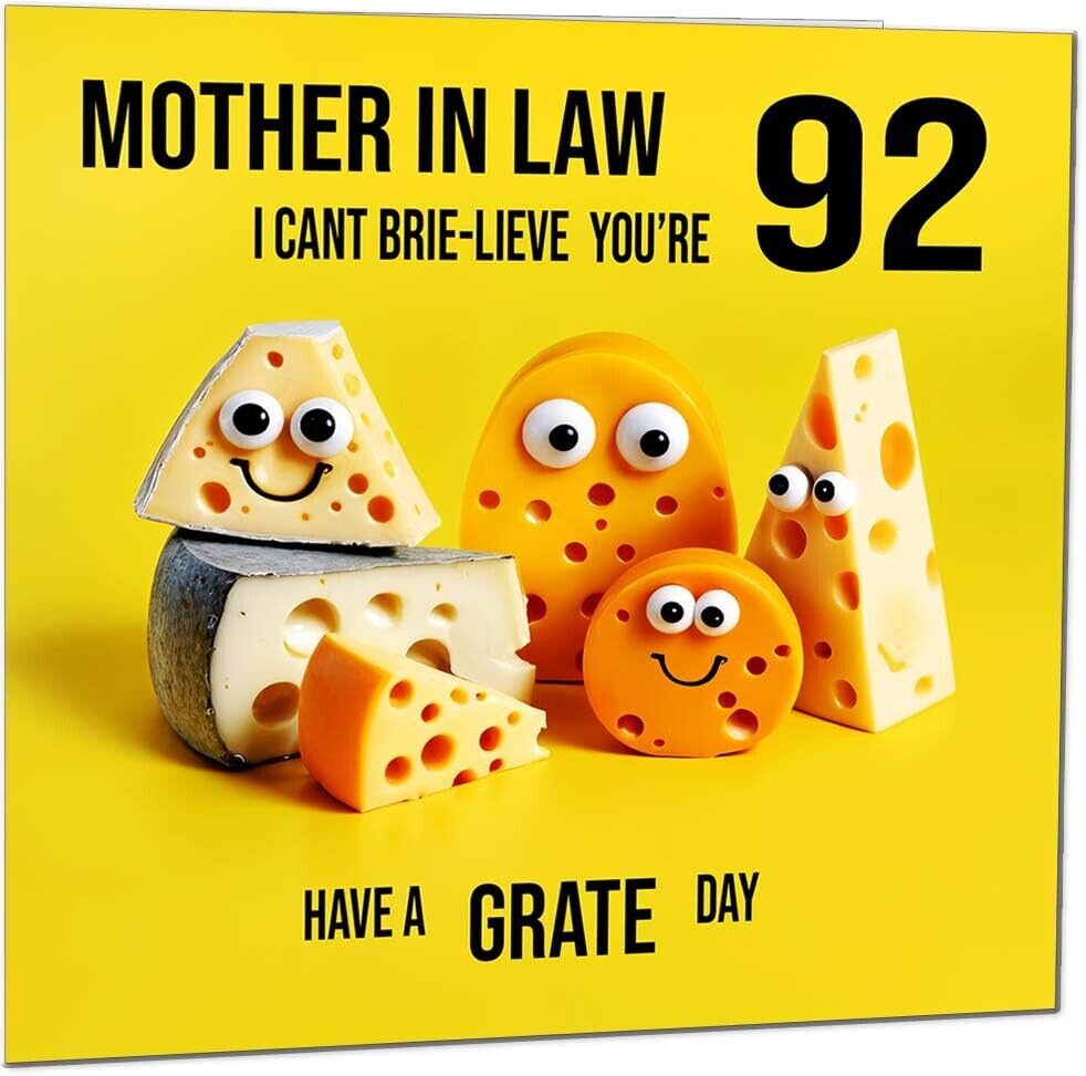Mother in Law funny Birthday Card - Cheese Pun Funny Mother in Laws
