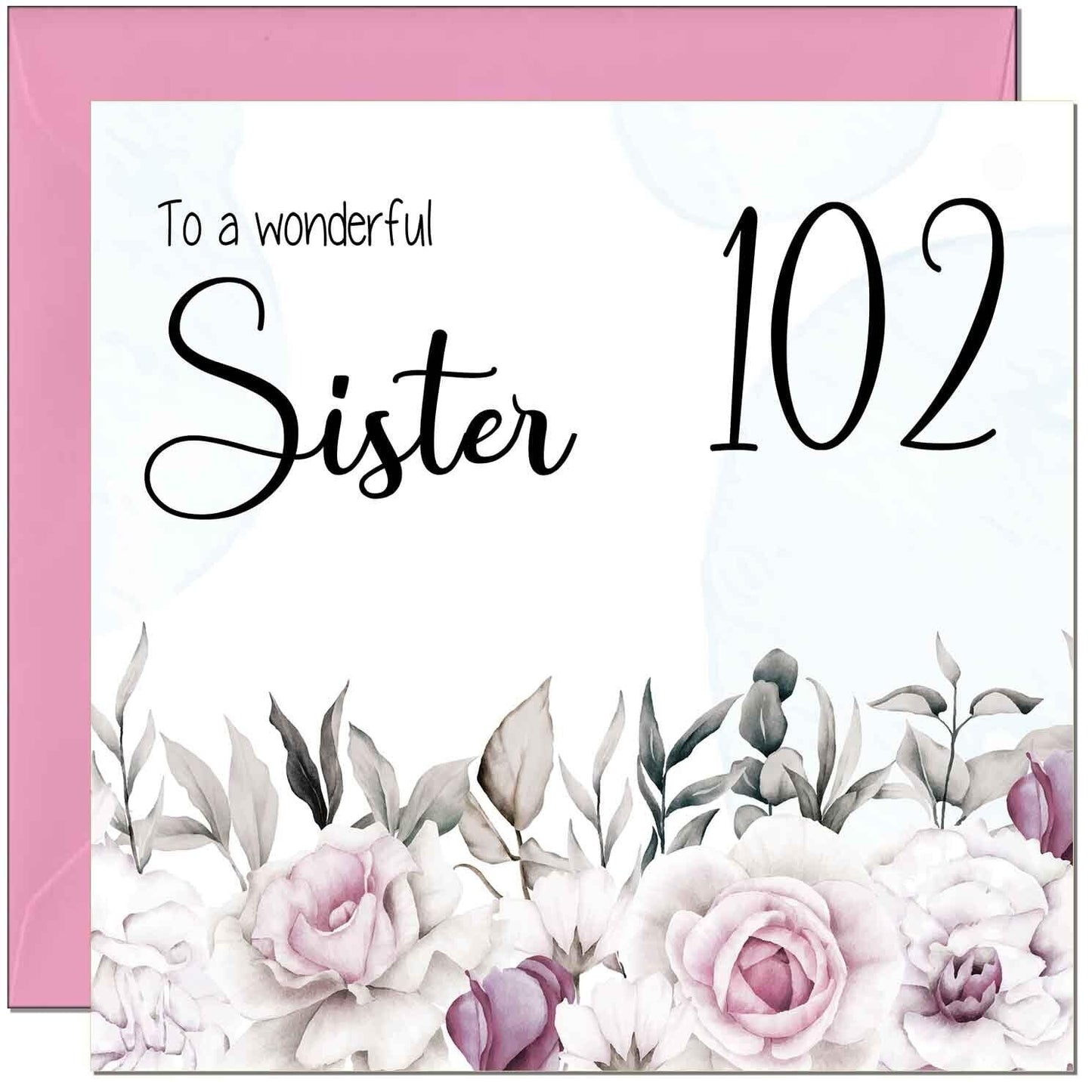 Sister's Birthday Card for Sister Floral Elegant