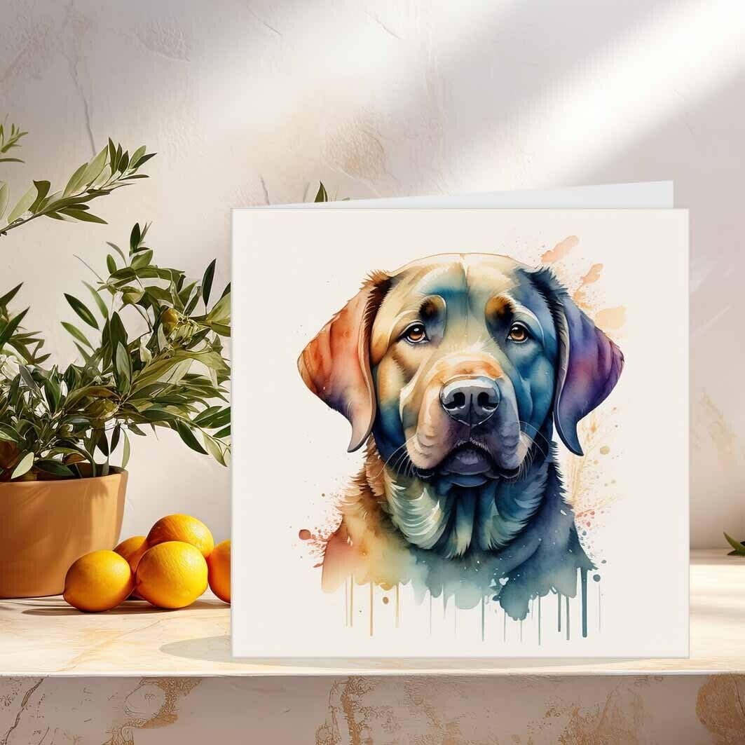Watercolour Labrador Dog Greeting Cards 145 x 145mm Labrador Birthday Card