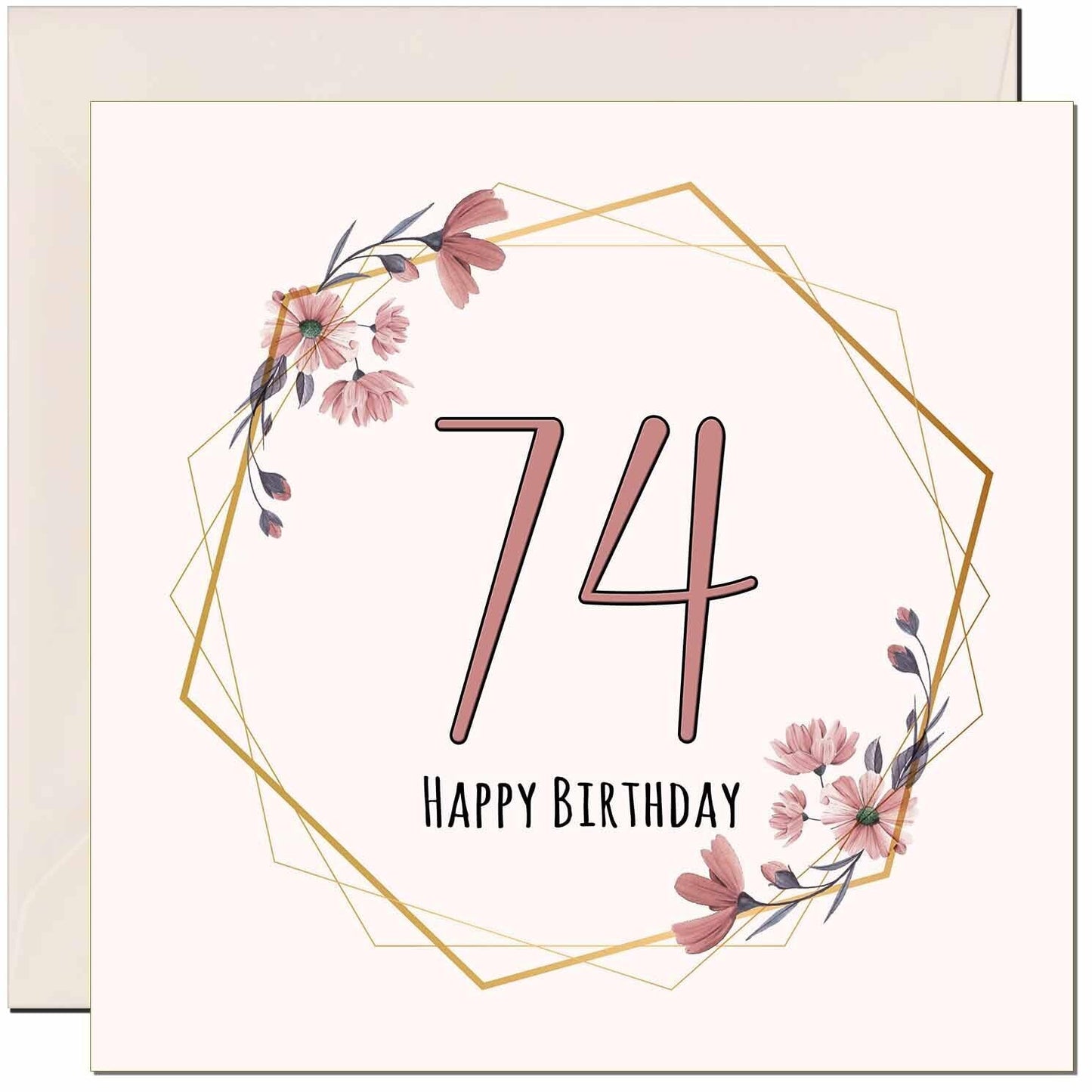 Floral Birthday Card for Women Elegant Beautiful