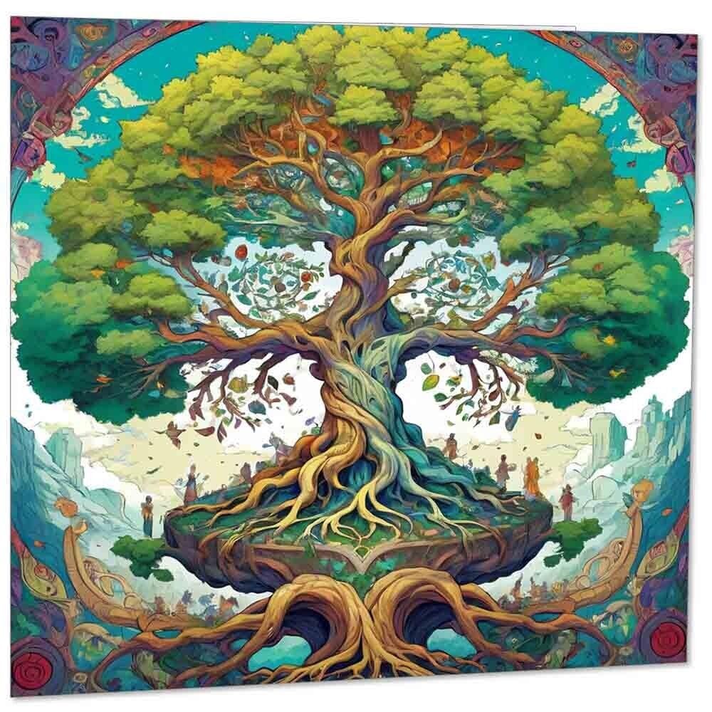 Yggdrasil Tree of Life Greeting Card Norse Nordic 145mm x 145mm
