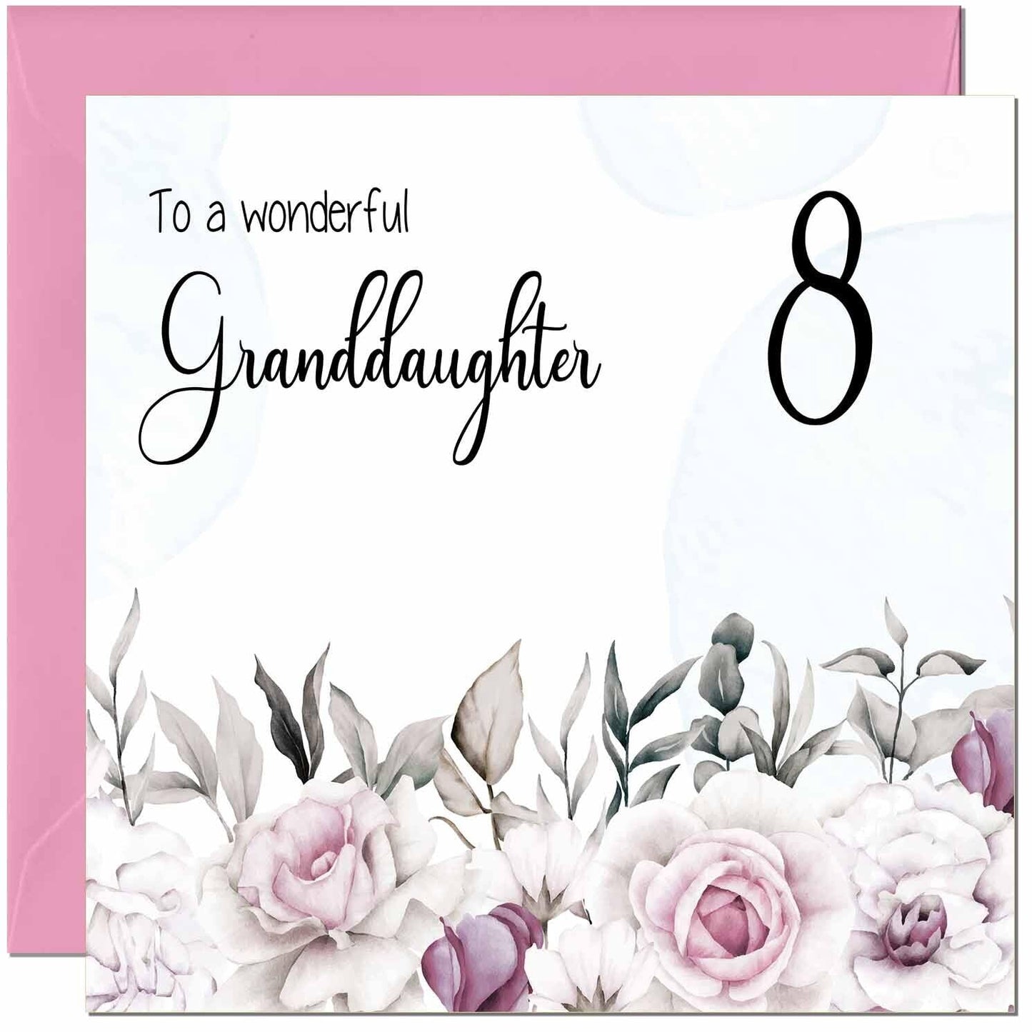 Granddaughter Birthday Card for Granddaughter Floral Elegant