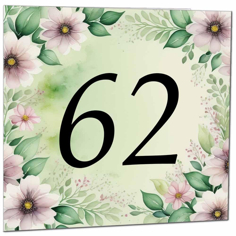 80th Birthday Card for Women Men - Green Floral Birthday Cards for 80 year old Lady Eighty Eightieth Ladies Grandma Nan Aunt Mum Sister Mom Friend