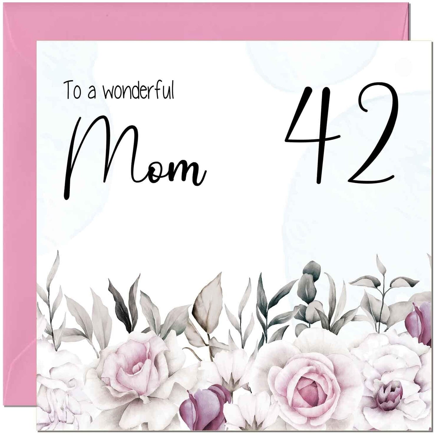 Mom Birthday Card Floral Elegant Best Mom's