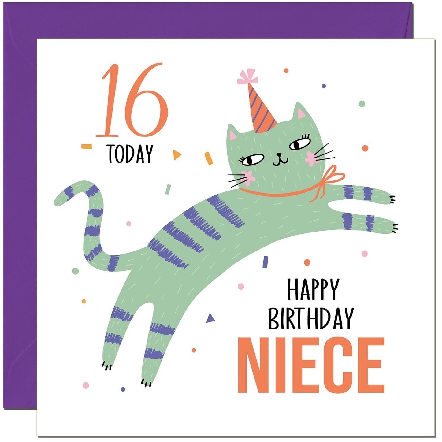 Niece Birthday Card for Kids Cat Cute Nieces