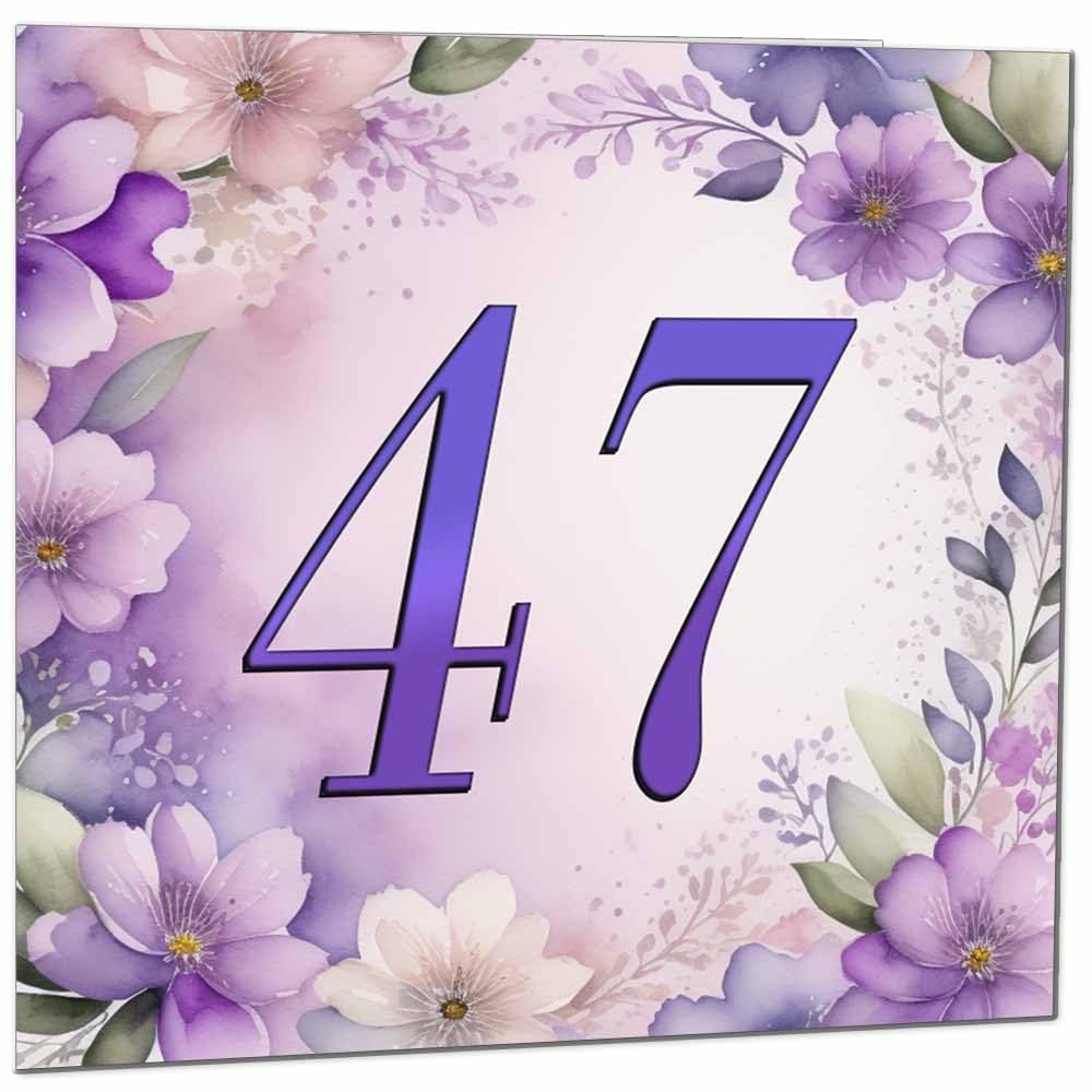 Birthday Card for Women - Purple Floral 80th Birthday Cards for year old woman Ladies Grandma Nan Aunt Mum Sister Mom Friend