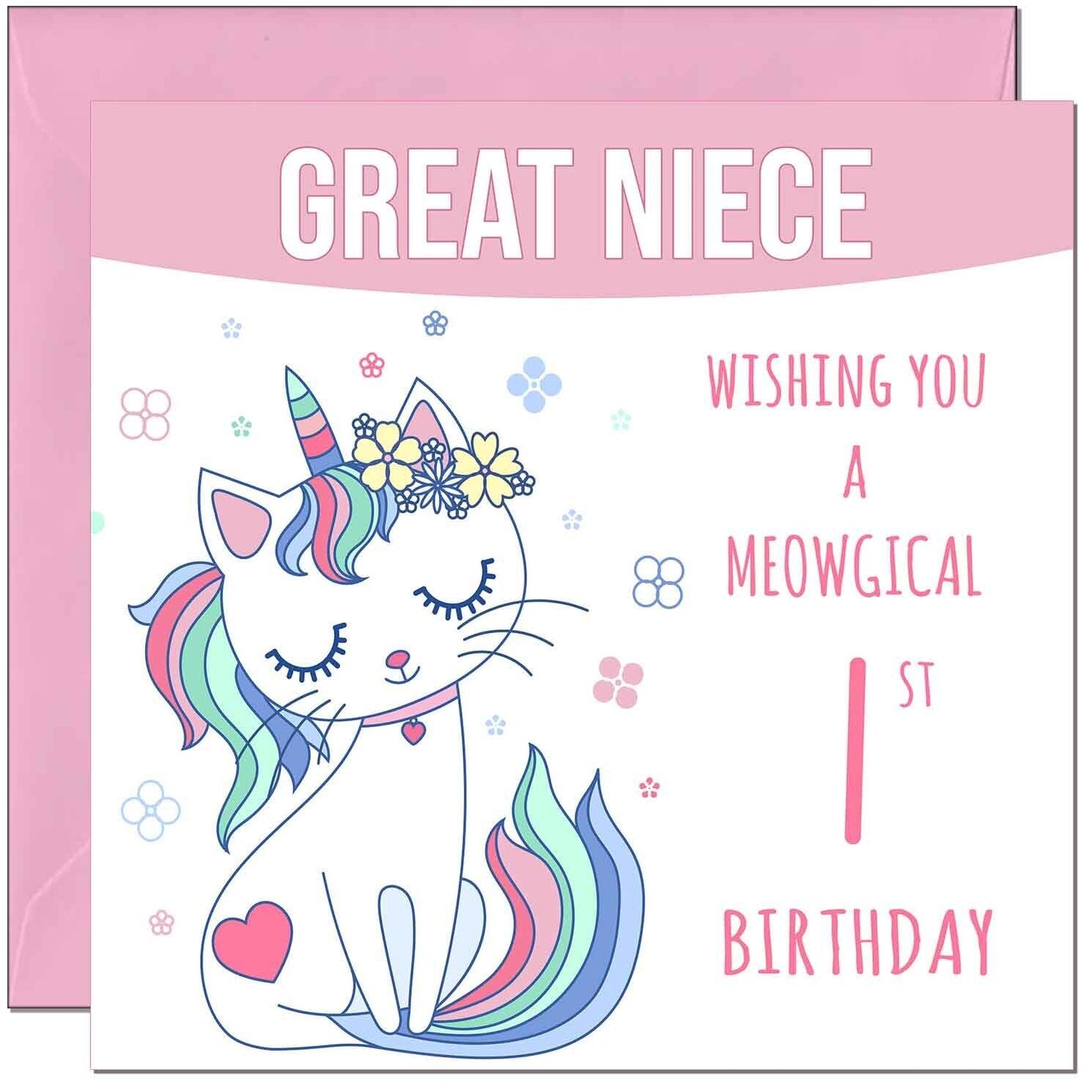 Great Niece Birthday Card - Meowgical Funny Cat