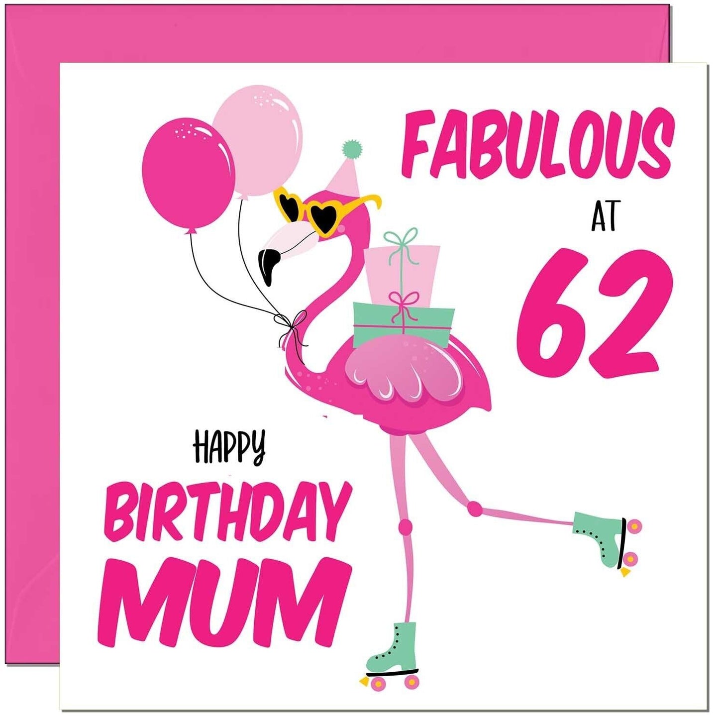 Mum Birthday Card - Fabulous Flamingo - Mom Womens Pink Cute Mum Mothers