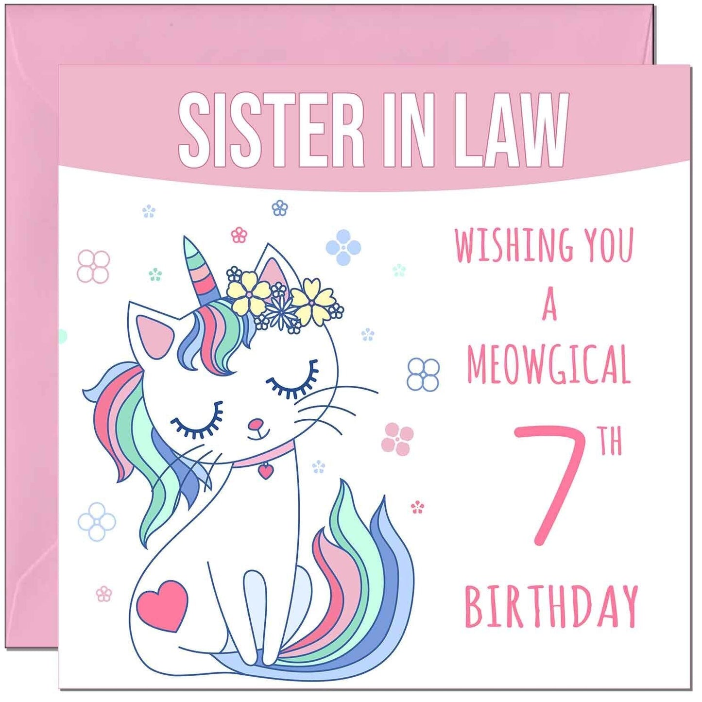 Sister in Law Birthday Card - Meowgical Funny Cat