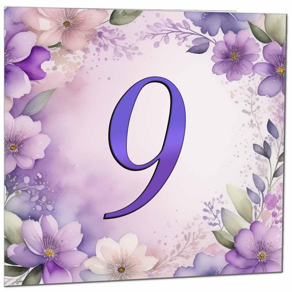 Birthday Card for Women - Purple Floral 80th Birthday Cards for year old woman Ladies Grandma Nan Aunt Mum Sister Mom Friend