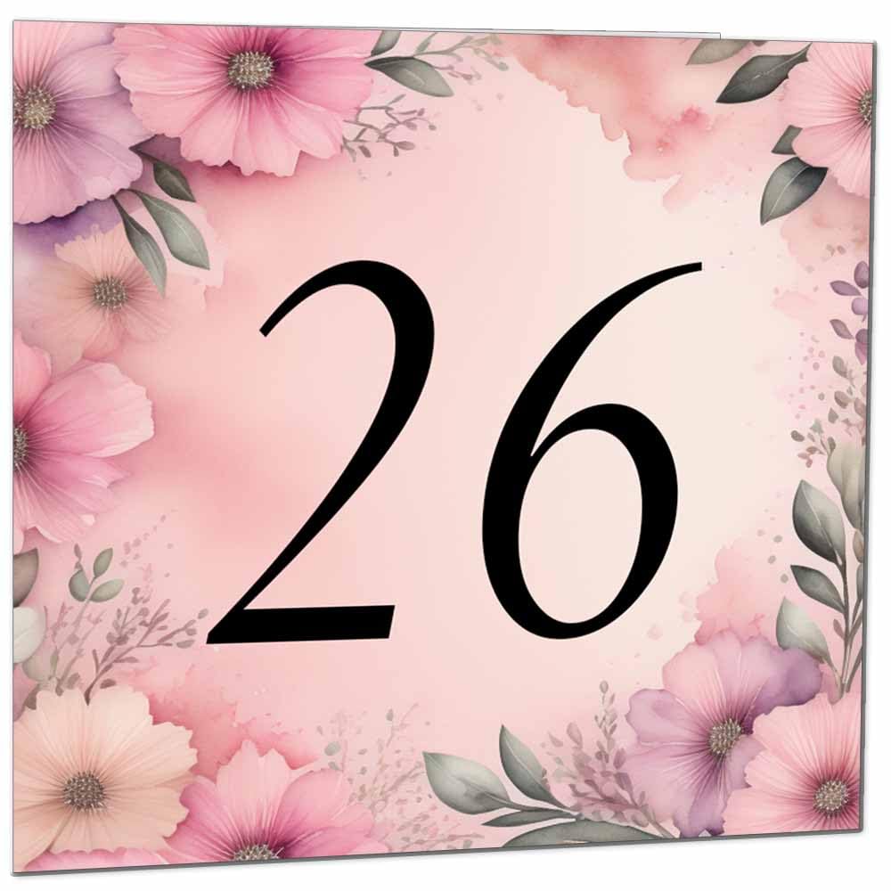 Birthday Card for Women Men - Pink Floral Birthday Cards for 39 year old woman thirty Nine, thirty ninth Ladies Mum Aunt Sister Niece Daughter