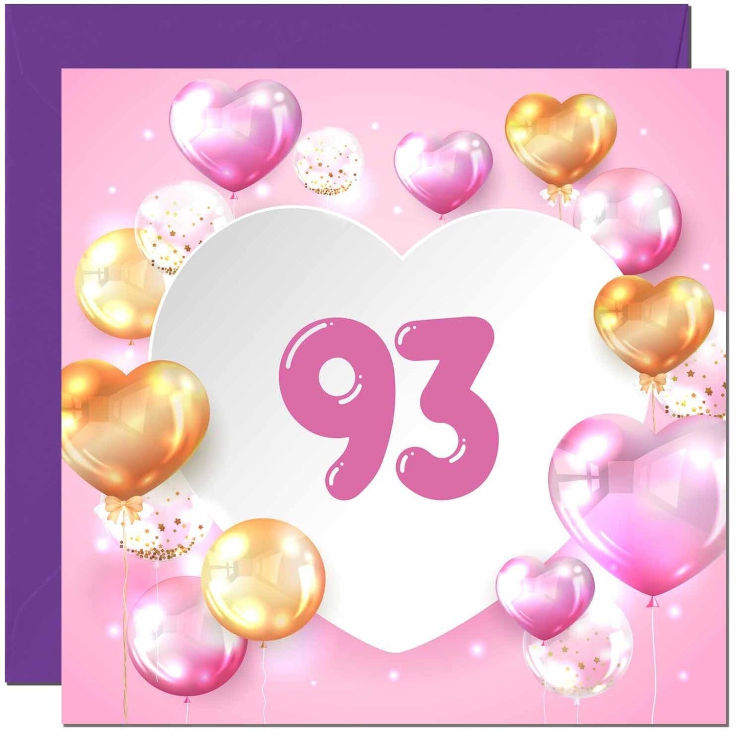 Birthday Card for women Girls Pink Balloon Numbers