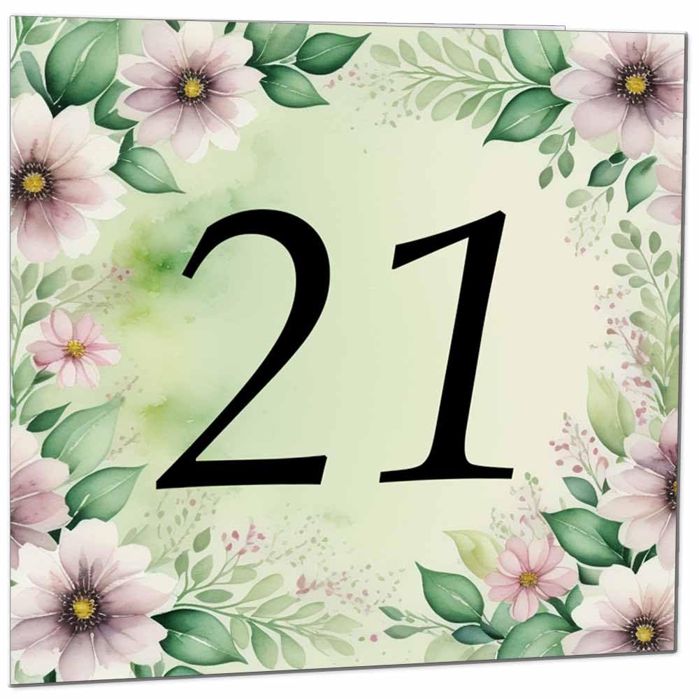 80th Birthday Card for Women Men - Green Floral Birthday Cards for 80 year old Lady Eighty Eightieth Ladies Grandma Nan Aunt Mum Sister Mom Friend