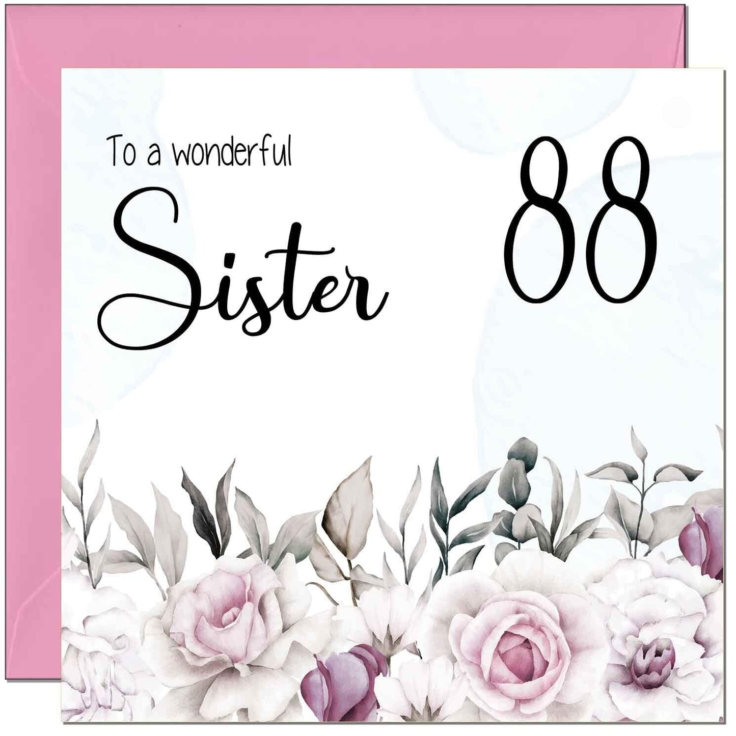 Sister's Birthday Card for Sister Floral Elegant
